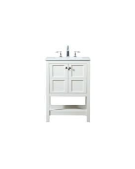 24 Inch Single Bathroom Vanity In White