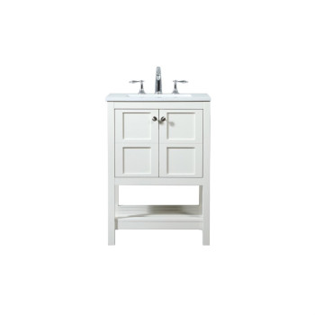 24 Inch Single Bathroom Vanity In White