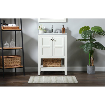 24 Inch Single Bathroom Vanity In White