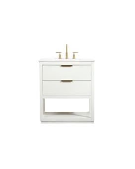 30 Inch Single Bathroom Vanity In White