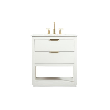 30 Inch Single Bathroom Vanity In White