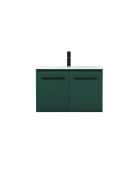 30 Inch Single Bathroom Vanity In Green