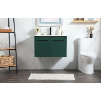 30 Inch Single Bathroom Vanity In Green