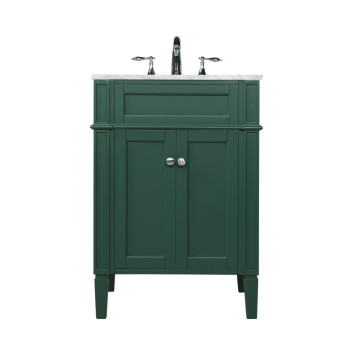 24 Inch Single Bathroom Vanity In Green