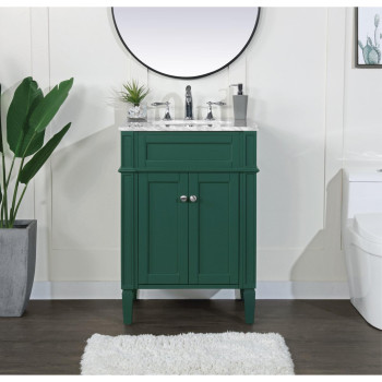 24 Inch Single Bathroom Vanity In Green