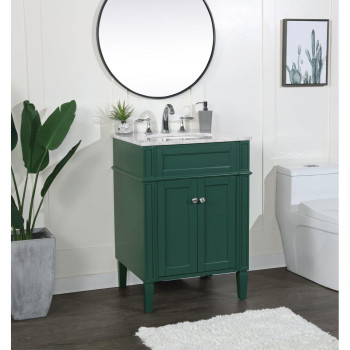 24 Inch Single Bathroom Vanity In Green