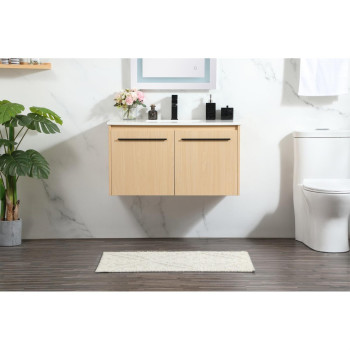 36 Inch Single Bathroom Vanity In Maple