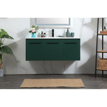 48 Inch Single Bathroom Vanity In Green