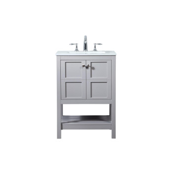 24 Inch Single Bathroom Vanity In Grey