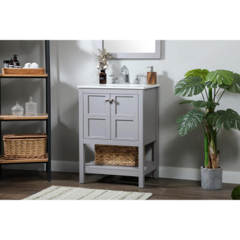 24 Inch Single Bathroom Vanity In Grey