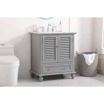 30 Inch Single Bathroom Vanity In Grey