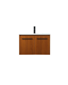 30 Inch Single Bathroom Vanity In Teak