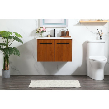 30 Inch Single Bathroom Vanity In Teak