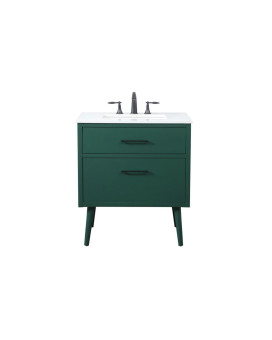 30 Inch Bathroom Vanity In Green