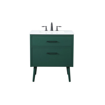 30 Inch Bathroom Vanity In Green