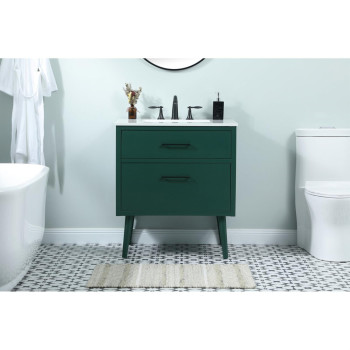 30 Inch Bathroom Vanity In Green