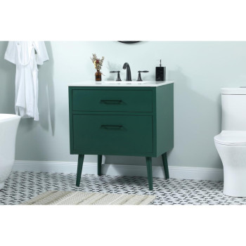 30 Inch Bathroom Vanity In Green