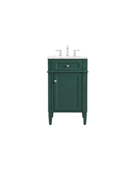 21 Inch Single Bathroom Vanity In Green