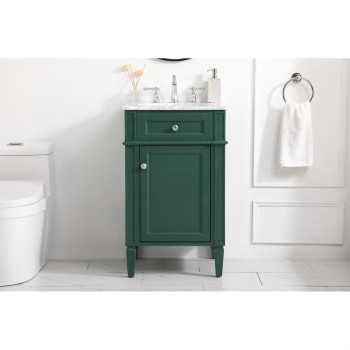 21 Inch Single Bathroom Vanity In Green