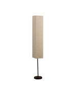 Benjara Table Floor Lamp With Linear Metal Base And Column Shade Black