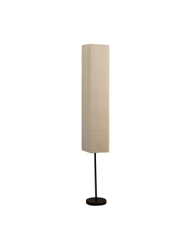 Benjara Table Floor Lamp With Linear Metal Base And Column Shade Black