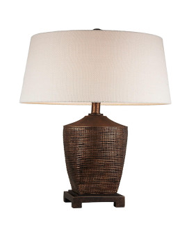 Benjara Table Lamp With Polyresin Urn Shape Base Brown