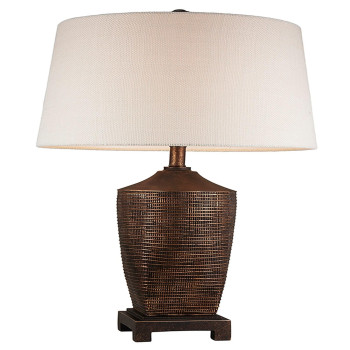 Benjara Table Lamp With Polyresin Urn Shape Base Brown