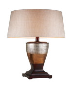 Benjara Table Lamp With Colorblock Pedestal Base Brown