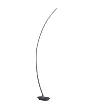 Benjara Table Floor Led Lamp With Metal Arched Design Silver