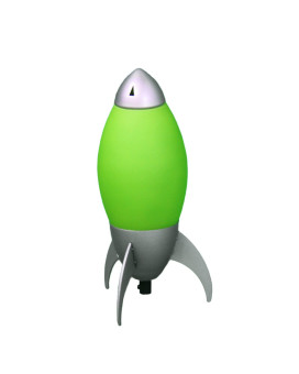 Benjara Kid Table Lamp With Rocket Design Silhouette Green