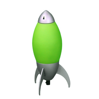 Benjara Kid Table Lamp With Rocket Design Silhouette Green