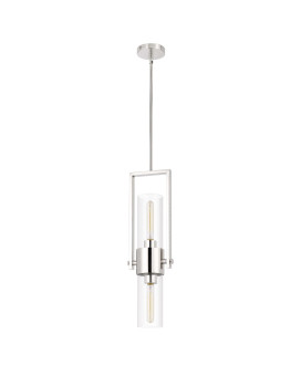 Pendant With Cylindrical Rotatable Glass Shade Chrome