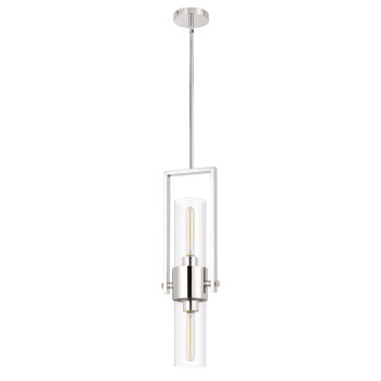 Pendant With Cylindrical Rotatable Glass Shade Chrome