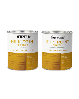 Rustoleum 3341952Pk Milk Paint Finish Quart Venetian Yellow 2 Pack