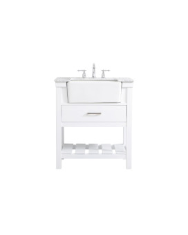 30 Inch Single Bathroom Vanity In White