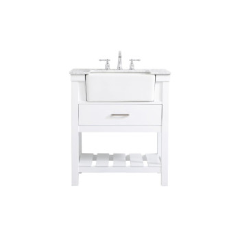 30 Inch Single Bathroom Vanity In White