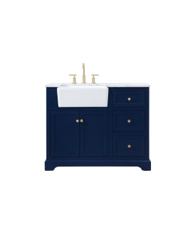 42 Inch Single Bathroom Vanity In Blue