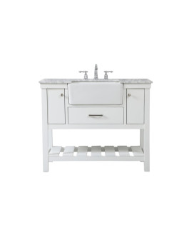 42 Inch Single Bathroom Vanity In White