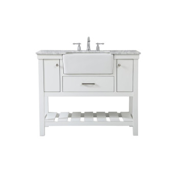 42 Inch Single Bathroom Vanity In White