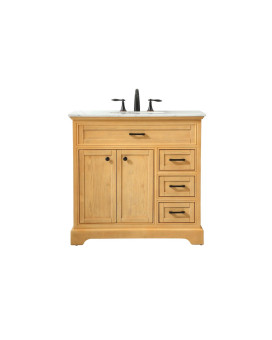 36 Inch Single Bathroom Vanity In Natural Wood