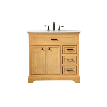 36 Inch Single Bathroom Vanity In Natural Wood