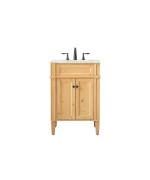 24 Inch Single Bathroom Vanity In Natural Wood