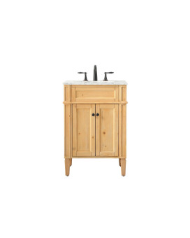 24 Inch Single Bathroom Vanity In Natural Wood