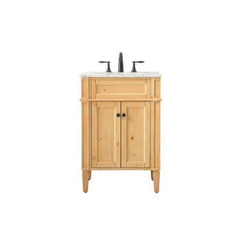 24 Inch Single Bathroom Vanity In Natural Wood