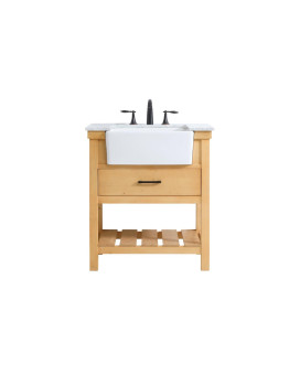 30 Inch Single Bathroom Vanity In Natural Wood