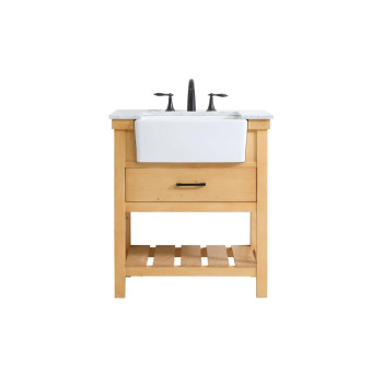 30 Inch Single Bathroom Vanity In Natural Wood