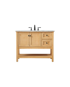 42 Inch Single Bathroom Vanity In Natural Wood