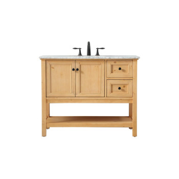 42 Inch Single Bathroom Vanity In Natural Wood