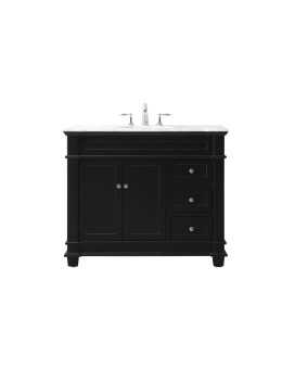 42 Inch Single Bathroom Vanity Set In Black