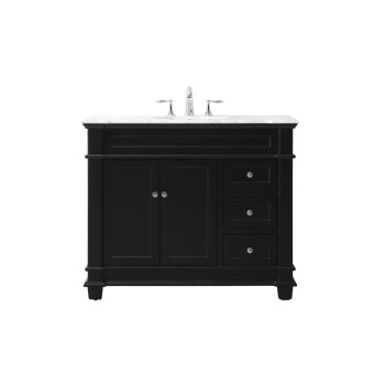 42 Inch Single Bathroom Vanity Set In Black